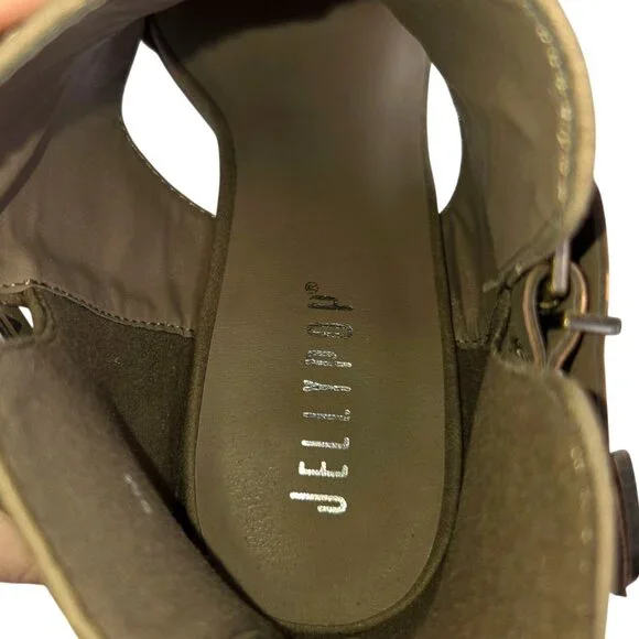 Jellypop Tenley Womens Taupe Peep-Toe Booties Block Heel Braided Strap Zipper 9M - Picture 5 of 9